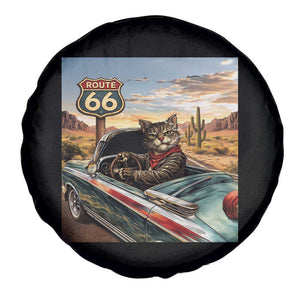 Funny Route Highway 66 Cat Lover Spare Tire Cover Mother Road Travel Gift TS12 Print Your Wear