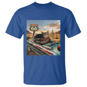 Funny Route Highway 66 Cat Lover T Shirt Mother Road Travel Gift TS12 Royal Blue Print Your Wear