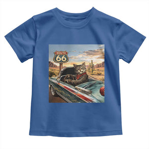 Funny Route Highway 66 Cat Lover Toddler T Shirt Mother Road Travel Gift TS12 Royal Blue Print Your Wear
