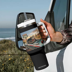 Funny Route Highway 66 Cat Lover Tumbler With Handle Mother Road Travel Gift TS12 Print Your Wear