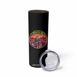 Route Highway 66 Motorcycle Cat Skinny Tumbler Open Road Adventure Neon TS12 Print Your Wear