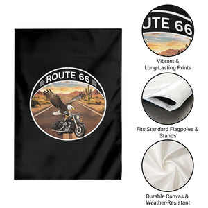 Route Highway 66 Motorcycle Eagle Garden Flag Americana Adventure TS12 Print Your Wear