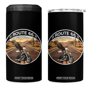 Route Highway 66 Motorcycle Eagle 4 in 1 Can Cooler Tumbler Americana Adventure TS12 One Size: 16 oz Black Print Your Wear