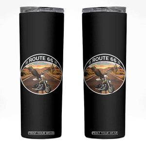 Route Highway 66 Motorcycle Eagle Skinny Tumbler Americana Adventure TS12 Black Print Your Wear