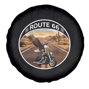 Route Highway 66 Motorcycle Eagle Spare Tire Cover Americana Adventure TS12 Print Your Wear
