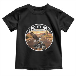 Route Highway 66 Motorcycle Eagle Toddler T Shirt Americana Adventure TS12 Black Print Your Wear