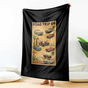 Vintage Route Highway 66 Road Trip Poster Throw Blanket Open Road Adventure TS12 Print Your Wear
