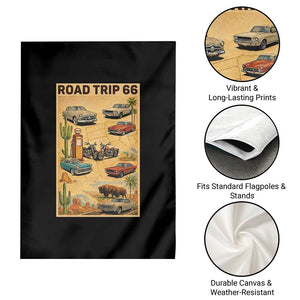 Vintage Route Highway 66 Road Trip Poster Garden Flag Open Road Adventure TS12 Print Your Wear