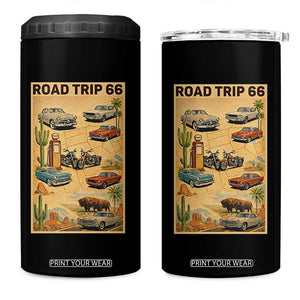 Vintage Route Highway 66 Road Trip Poster 4 in 1 Can Cooler Tumbler Open Road Adventure TS12 One Size: 16 oz Black Print Your Wear