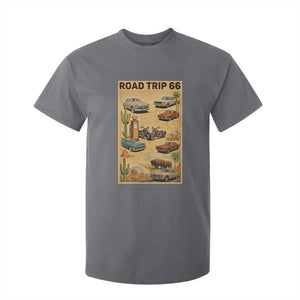 Vintage Route Highway 66 Road Trip Poster T Shirt For Kid Open Road Adventure TS12 Charcoal Print Your Wear