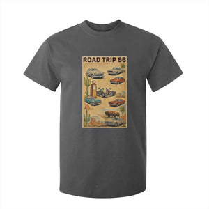 Vintage Route Highway 66 Road Trip Poster T Shirt For Kid Open Road Adventure TS12 Dark Heather Print Your Wear