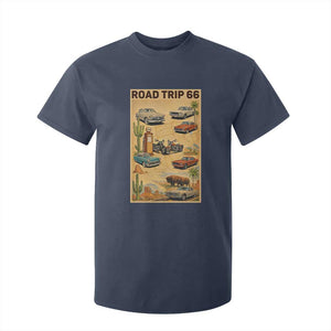 Vintage Route Highway 66 Road Trip Poster T Shirt For Kid Open Road Adventure TS12 Navy Print Your Wear