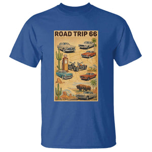 Vintage Route Highway 66 Road Trip Poster T Shirt Open Road Adventure TS12 Royal Blue Print Your Wear