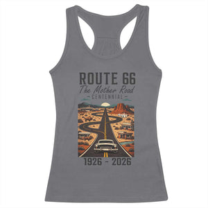 Route Highway 66 Mother Road Racerback Tank Top Vintage Distressed Road Trip Adventure TS12 Charcoal Print Your Wear