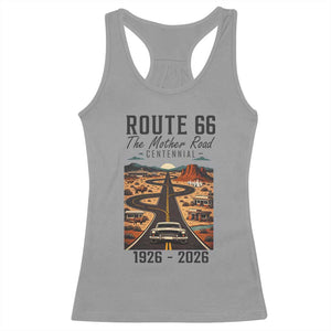 Route Highway 66 Mother Road Racerback Tank Top Vintage Distressed Road Trip Adventure TS12 Sport Gray Print Your Wear