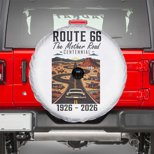 Route Highway 66 Mother Road Spare Tire Cover Vintage Distressed Road Trip Adventure TS12 White Print Your Wear