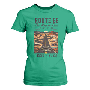 Route Highway 66 Mother Road T Shirt For Women Vintage Distressed Road Trip Adventure TS12 Irish Green Print Your Wear