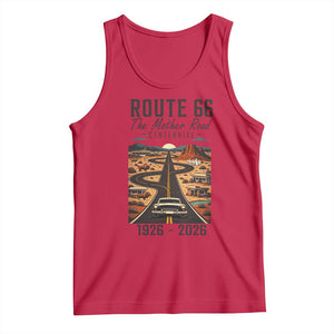 Route Highway 66 Mother Road Tank Top Vintage Distressed Road Trip Adventure TS12 Red Print Your Wear