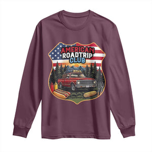 Route Highway 66 Long Sleeve Shirt Vintage American Roadtrip Club Road Trip TS12 Maroon Print Your Wear