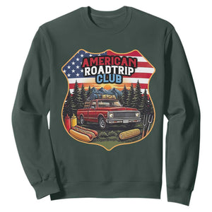 Route Highway 66 Sweatshirt Vintage American Roadtrip Club Road Trip TS12 Dark Forest Green Print Your Wear