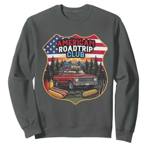 Route Highway 66 Sweatshirt Vintage American Roadtrip Club Road Trip TS12 Dark Heather Print Your Wear