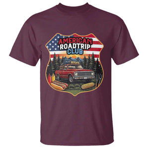 Route Highway 66 T Shirt Vintage American Roadtrip Club Road Trip TS12 Maroon Print Your Wear