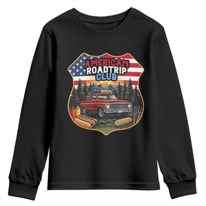 Route Highway 66 Youth Sweatshirt Vintage American Roadtrip Club Road Trip TS12 Black Print Your Wear