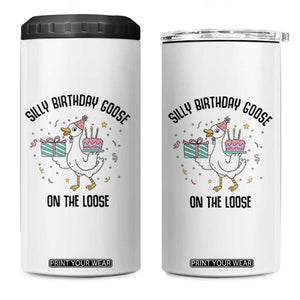Funny Silly Goose On The Loose 4 in 1 Can Cooler Tumbler Birthday Party Gift TS12 One Size: 16 oz White Print Your Wear