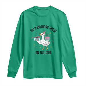 Funny Silly Goose On The Loose Long Sleeve Shirt Birthday Party Gift TS12 Irish Green Print Your Wear