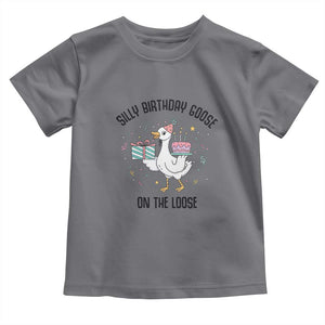Funny Silly Goose On The Loose Toddler T Shirt Birthday Party Gift TS12 Charcoal Print Your Wear