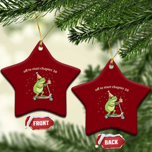 Off To Start Chapter 30 Ceramic Ornament Funny Frog Scooter 30th Birthday Gift