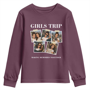 Funny Doll Face Meme Girls Trip Youth Sweatshirt Travel Squad Bestie Gift