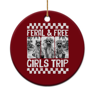 Funny Raccoon Girls Trip Travel Ceramic Ornament Feral And Free TS12 1pc Red Print Your Wear