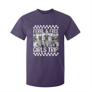 Funny Raccoon Girls Trip Travel T Shirt For Kid Feral And Free TS12 Purple Print Your Wear