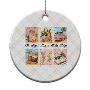 Oh Sip It Is A Girls Trip Ceramic Ornament Beach Trip Best Friends Gift TS12 1pc Christmas Plaid Print Your Wear
