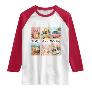 Oh Sip It Is A Girls Trip Raglan Shirt Beach Trip Best Friends Gift TS12 White Red Print Your Wear