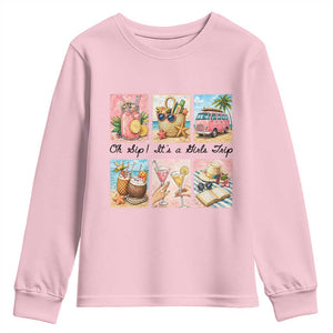 Oh Sip It Is A Girls Trip Youth Sweatshirt Beach Trip Best Friends Gift TS12 Light Pink Print Your Wear