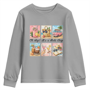 Oh Sip It Is A Girls Trip Youth Sweatshirt Beach Trip Best Friends Gift TS12 Sport Gray Print Your Wear