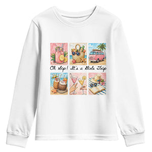 Oh Sip It Is A Girls Trip Youth Sweatshirt Beach Trip Best Friends Gift TS12 White Print Your Wear