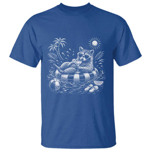 Funny Beach Vacation Trash Panda T Shirt Summer Raccoon Graphic TS12 Royal Blue Print Your Wear