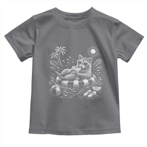 Funny Beach Vacation Trash Panda Toddler T Shirt Summer Raccoon Graphic TS12 Charcoal Print Your Wear