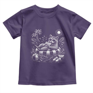 Funny Beach Vacation Trash Panda Toddler T Shirt Summer Raccoon Graphic TS12 Purple Print Your Wear