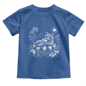 Funny Beach Vacation Trash Panda Toddler T Shirt Summer Raccoon Graphic TS12 Royal Blue Print Your Wear