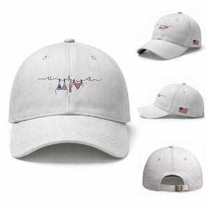 Patriotic American Flag Bikini Baseball Cap USA Summer Vacation Gift TS12 Baseball Cap Universal Fit White Print Your Wear
