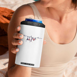 Patriotic American Flag Bikini 4 in 1 Can Cooler Tumbler USA Summer Vacation Gift TS12 Print Your Wear