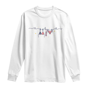 Patriotic American Flag Bikini Long Sleeve Shirt USA Summer Vacation Gift TS12 White Print Your Wear