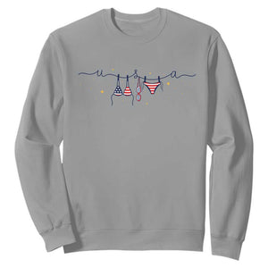 Patriotic American Flag Bikini Sweatshirt USA Summer Vacation Gift TS12 Sport Gray Print Your Wear