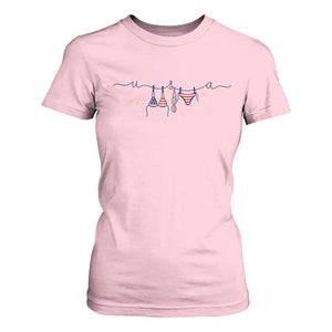 Patriotic American Flag Bikini T Shirt For Women USA Summer Vacation Gift TS12 Light Pink Print Your Wear