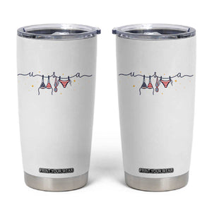 Patriotic American Flag Bikini Tumbler Cup USA Summer Vacation Gift TS12 White Print Your Wear