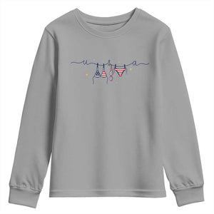 Patriotic American Flag Bikini Youth Sweatshirt USA Summer Vacation Gift TS12 Sport Gray Print Your Wear